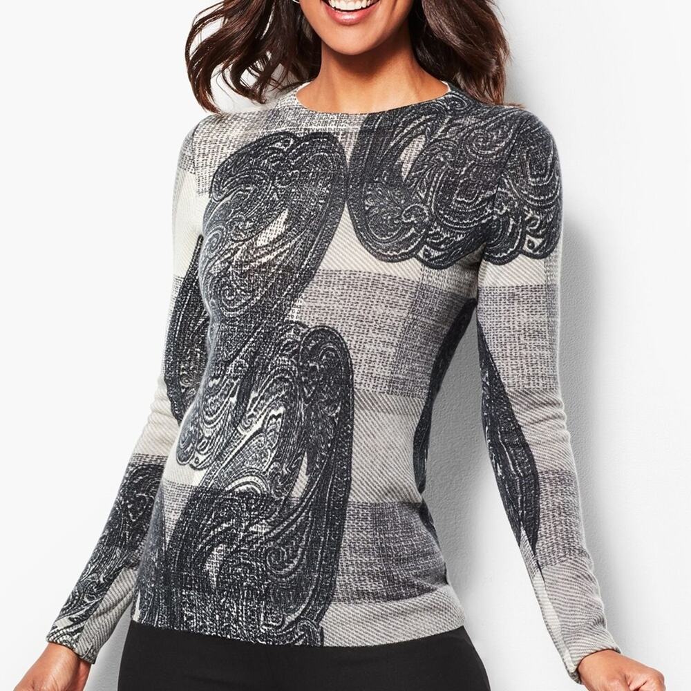 Talbots petites pure cashmere crew neck sweater size XS